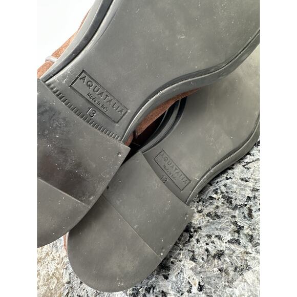 Aquatalia Chelsea Brown Leather Men’s Size 13 Made Italy